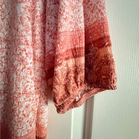 Como Vintage orange  and white Tunic Top - Picture 5 of 6